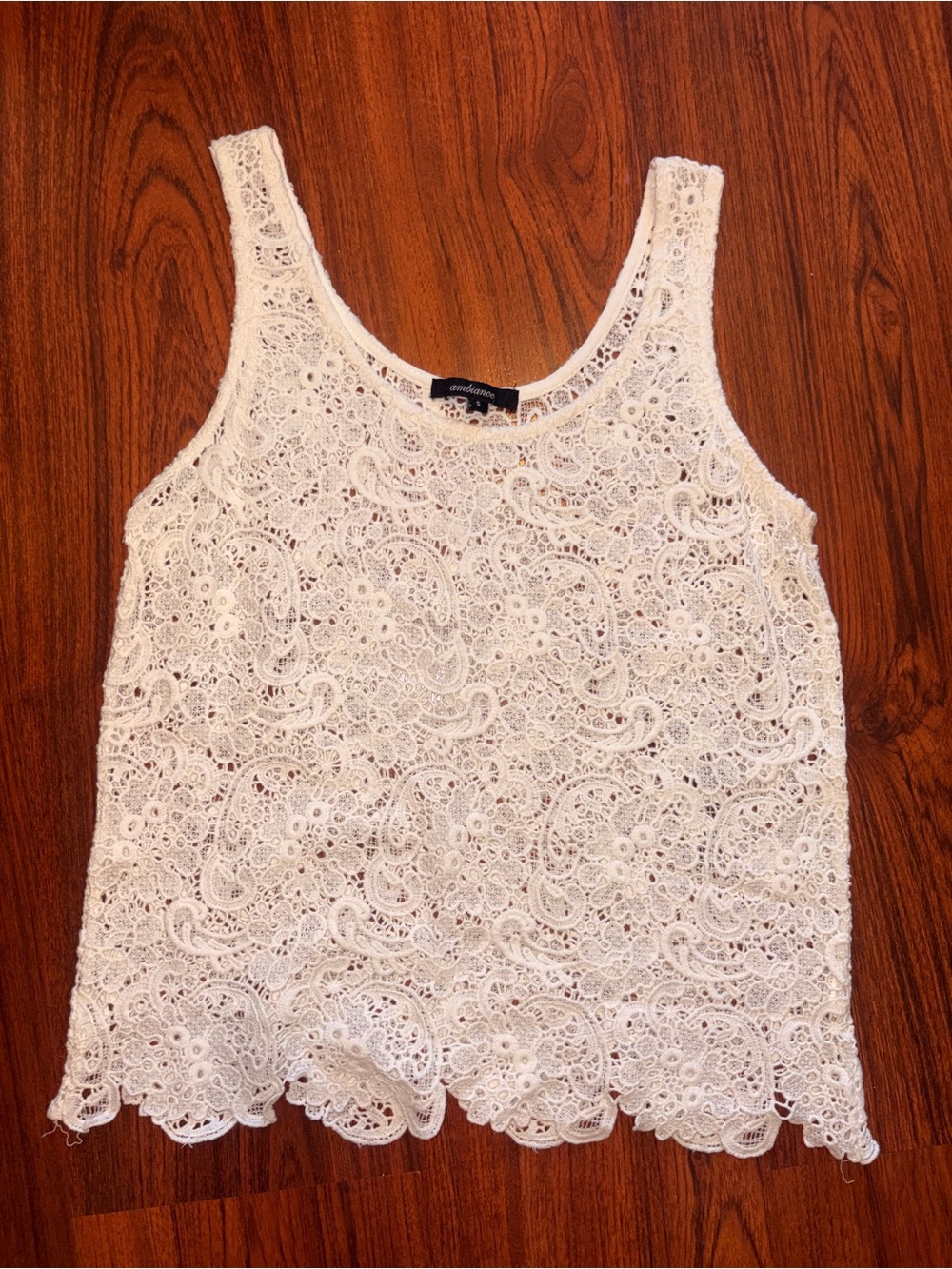 Ambiance White Crochet Lace Tank Top
